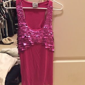 Pink embellished top